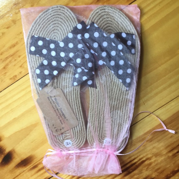 New! Espadrille Polka Dot Strap Summer Slide Sandals Flip flip - Picture 8 of 8